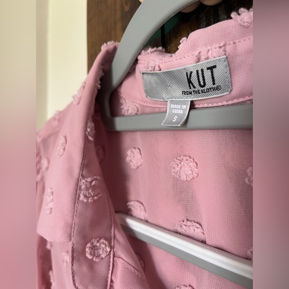 KUT from the Kloth Flowy Mauve Button Down Long Sleeve Blouse, Women’s Sz S - Picture 4 of 14